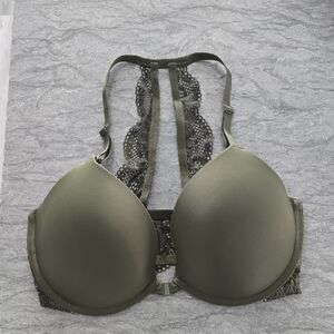 La SENZA Olive Green Lace Racerback Push-Up Bra